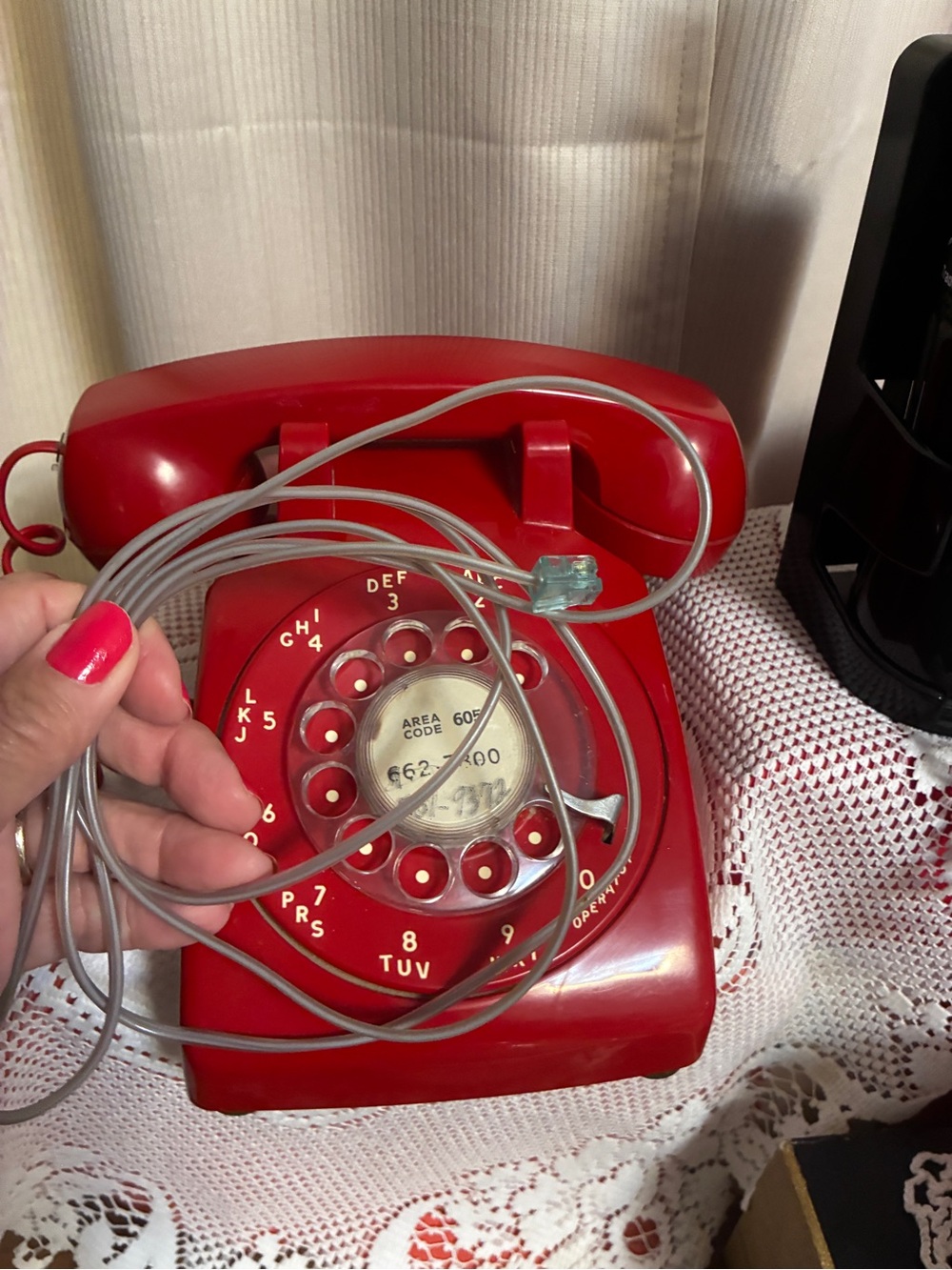 Vintage Red Rotary Dial Landline Telephone Classic Retro Style Bat Phone - Picture 13 of 13